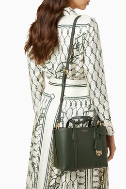 Buy Tory Burch Green Small Perry Triple-compartment Tote Bag in