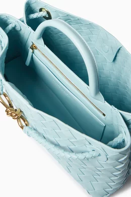 BOTTEGA VENETAイーストウエスト アンディアーモ Buy Bottega Veneta Blue East/West Andiamo Bag in Intrecciato