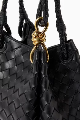 Buy Bottega Veneta Black Small Parachute Bag in Intrecciato
