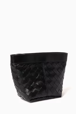 Buy Bottega Veneta Black Small Flip Flap Prism Pouch in