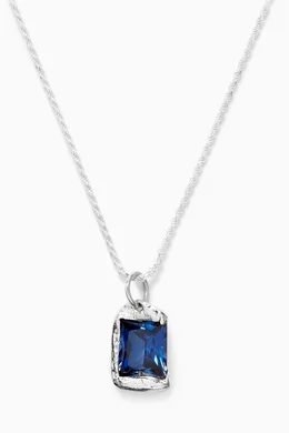 Buy Bleue Burnham Blue Rose Pendant Necklace in Recycled Sterling 