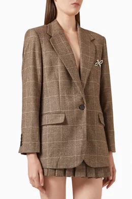 Buy Maje Red Prince Of Wales Check Blazer for Women Online Ounass Kuwait