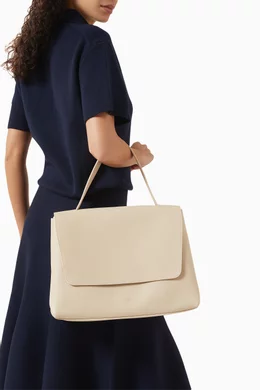 Buy Khaite Neutral Large Lia Top Handle Bag in Grained Leather for