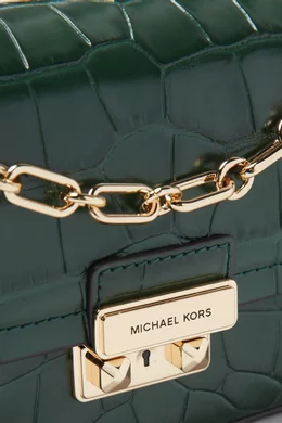 Buy Michael Kors Green Small Tribeca Shoulder Bag in Croc embossed Leather for Women Online Ounass Kuwait