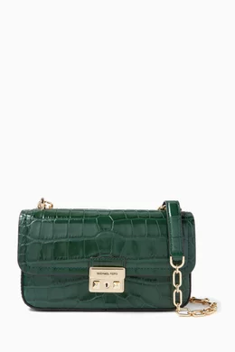 Buy Michael Kors Green Small Tribeca Shoulder Bag in Croc-embossed