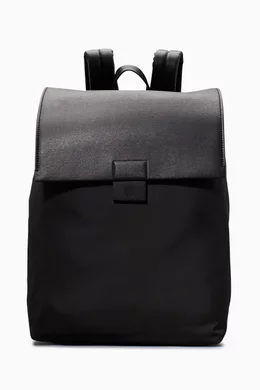 Buy Calvin Klein Black Iconic Plaque Flap Backpack for Men Online