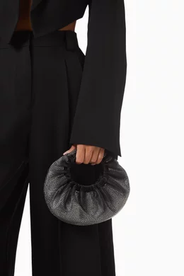 Buy Alexander Wang Black Mini Crescent Embellished Top
