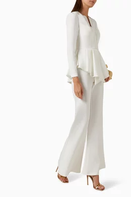 White peplum jumpsuit outlet