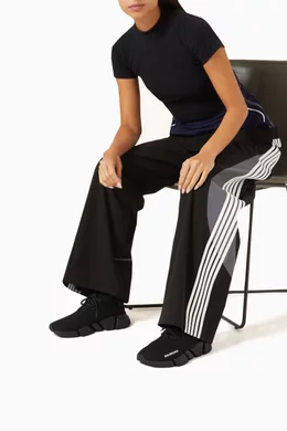 Buy Balenciaga Black Speed Lace-up Sneakers in Recycled Knit