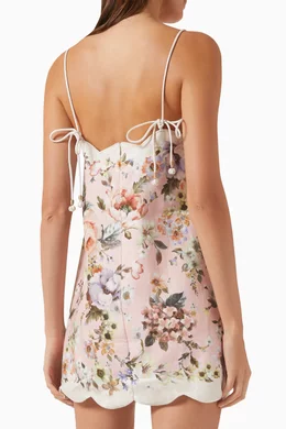 ZIMMERMANN Acacia Scallop Mini Dress アカシア スカロップ Zimmermann Acacia Scallop Mini Dress Pink Floral – blueandcream