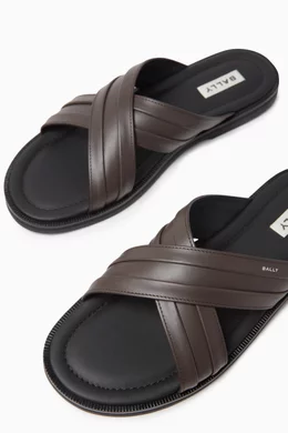 Buy Bally Brown Glide Sandals in Leather for Men Online Ounass