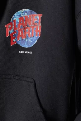 Buy Balenciaga Black Planet Earth Zip-up Hoodie in Archetype