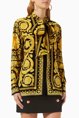 Buy Versace Multicolour Barocco Shirt in Silk for Women Online