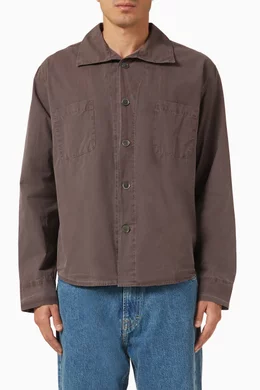 Buy Our Legacy Grey Funnel Shirt in Cotton for Men Online | Ounass