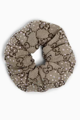 Buy Gucci Brown Scrunchie in GG Crystal Canvas for Women
