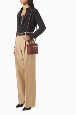 Buy Gucci Burgundy Mini Bamboo Shoulder Bag in Leather for Women