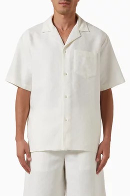 Buy Gucci White GG Shirt in Linen-blend Canvas for Men Online 