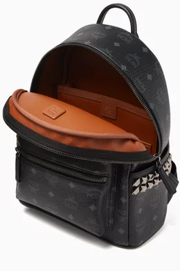 Buy MCM Black Small Stark Side Studs Backpack in Visetos for Men