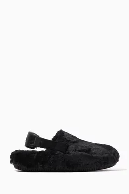 Buy Nike Black Calm Mule Sandals in Faux Fur for Women Online Ounass Kuwait