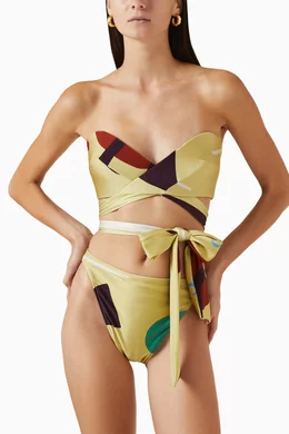 Buy Adriana Degreas Yellow Modernism Bikini Set in Stretch Nylon for Women Online Ounass Kuwait