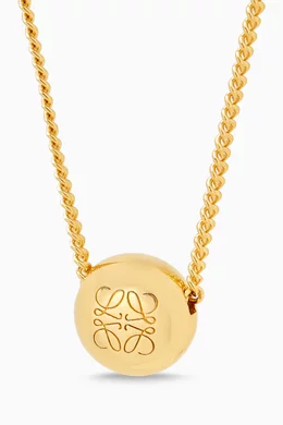 アクセサリーその他 Loewe Anagram Pebble necklace in gold-plated silver Anagram Pebble necklace in sterling silver and crystals Gold