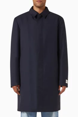 Buy Calvin Klein Blue Carcoat in Twill Tech Wool for Men Online