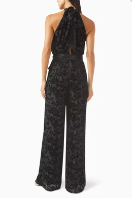 Buy Alice Olivia Black Thelma Jumpsuit in Velvet Lace for Women Online Ounass Kuwait