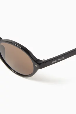 Buy Giorgio Armani Grey Oval Sunglasses in Acetate for Men Online