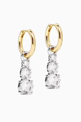 Buy Shashi Gold Graduated Solitaire Hoop Earrings in 14kt Gold