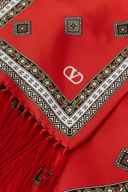 Buy Valentino Garavani Multicolour Chamber Bandeau Scarf in Silk