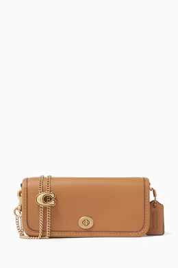 Buy Coach Brown Dinky 14 Shoulder Bag in Glovetanned Leather for