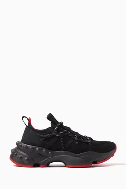 Buy Christian Louboutin Black Trailnrun Low-top Sneakers in