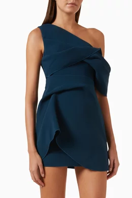 blue abstract mini dress Radiant Daydream Abstract Mini Dress in Blue Print