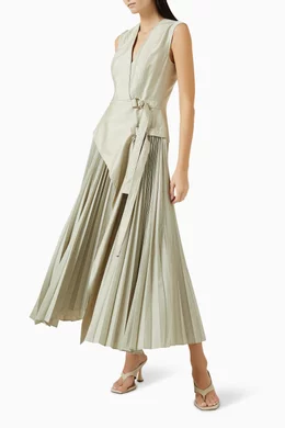 Buy Acler Green Ellenbrook Maxi Dress in Linen Blend for Women Online |  Ounass Kuwait