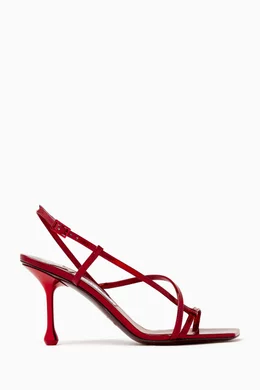 Buy Jimmy Choo Red Etana 80 Slingback Sandals in Metallic Leather for Women Online Ounass Kuwait