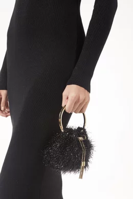 Buy Jimmy Choo Black Micro Bon Bon Top-handle Bag in Tinsel