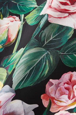 Buy Dolce & Gabbana Black Floral-print Scarf in Silk Twill