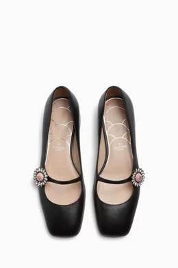 フラットシューズ VALENTINO GARAVANI 'Preshoes' ballet flats Black Preshoes Ballerinas With Straps In Kidskin With Jewel