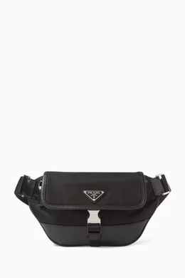 Buy Prada Black Triangle Logo Belt Bag in Re-nylon