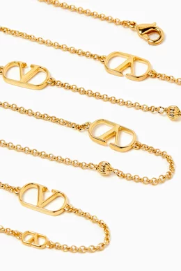 ヴァレンティノ Valentino Garavani Necklace VALENTINO GARAVANI VLOGO gold-tone crystal necklace | NET-A