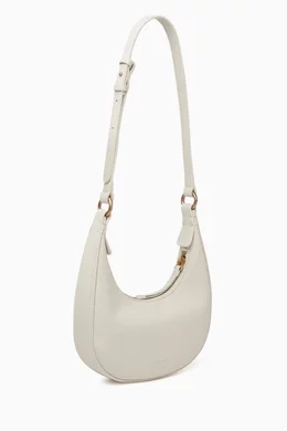Buy PINKO White Mini Brioche Hobo Shoulder Bag in Leather