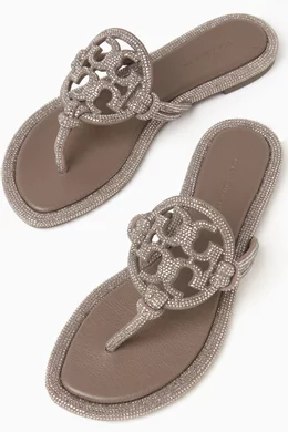 Buy Tory Burch Brown Miller Knotted Pave Sandals in Leather for Women Online Ounass Kuwait