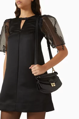 Buy Ganni Black Mini Apo-G Top Handle Bag in Recycled