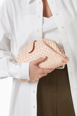 Buy Bottega Veneta Pink Small Lauren 1980 Clutch with Chain