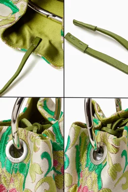 Prada floral brocade shoulder bag clearance
