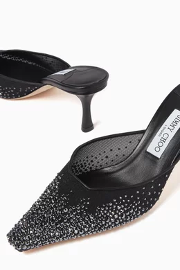 Buy Jimmy Choo Black Vivi 65 Mules in Mesh for Women Online