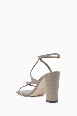 【関税&送料込】Jimmy Choo Azie Sandals In Lizard-Embossed L Buy Jimmy Choo Brown Azie 85 Sandals in Lizard-print Leather