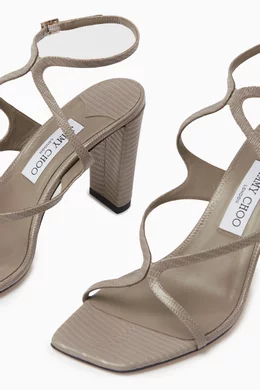 【関税&送料込】Jimmy Choo Azie Sandals In Lizard-Embossed L Buy Jimmy Choo Brown Azie 85 Sandals in Lizard-print Leather