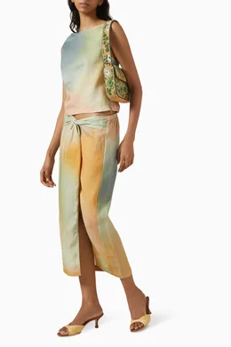 Buy Staud Yellow Boa Top in Linen for Women Online | Ounass Kuwait