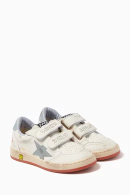 Buy GOLDEN GOOSE White Ball Star Strap Sneakers in Leather for